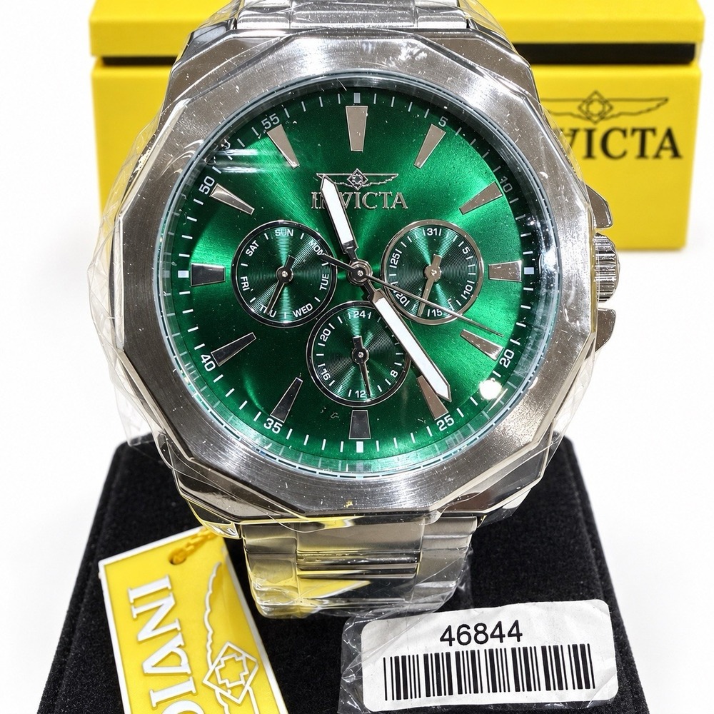 Invicta Speedway 46844 Men's 42mm Green Dial Stainless Steel Watch New